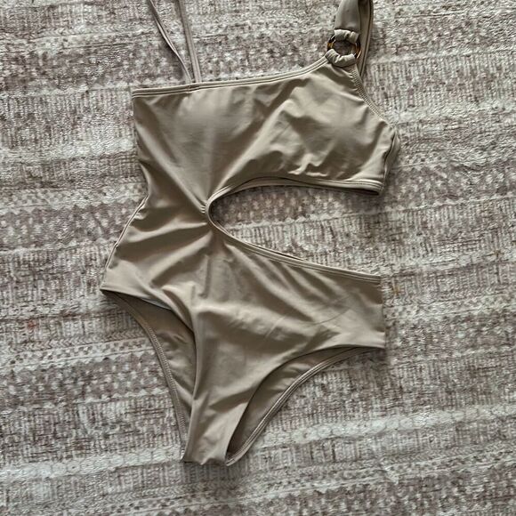 SHEIN Size small light brown tan one piece swimsuit - Picture 1 of 5